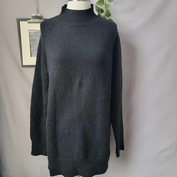 Boa Soft Brushed Knit High Neck Mini Jumper Dress Black S - Picture 2 of 12